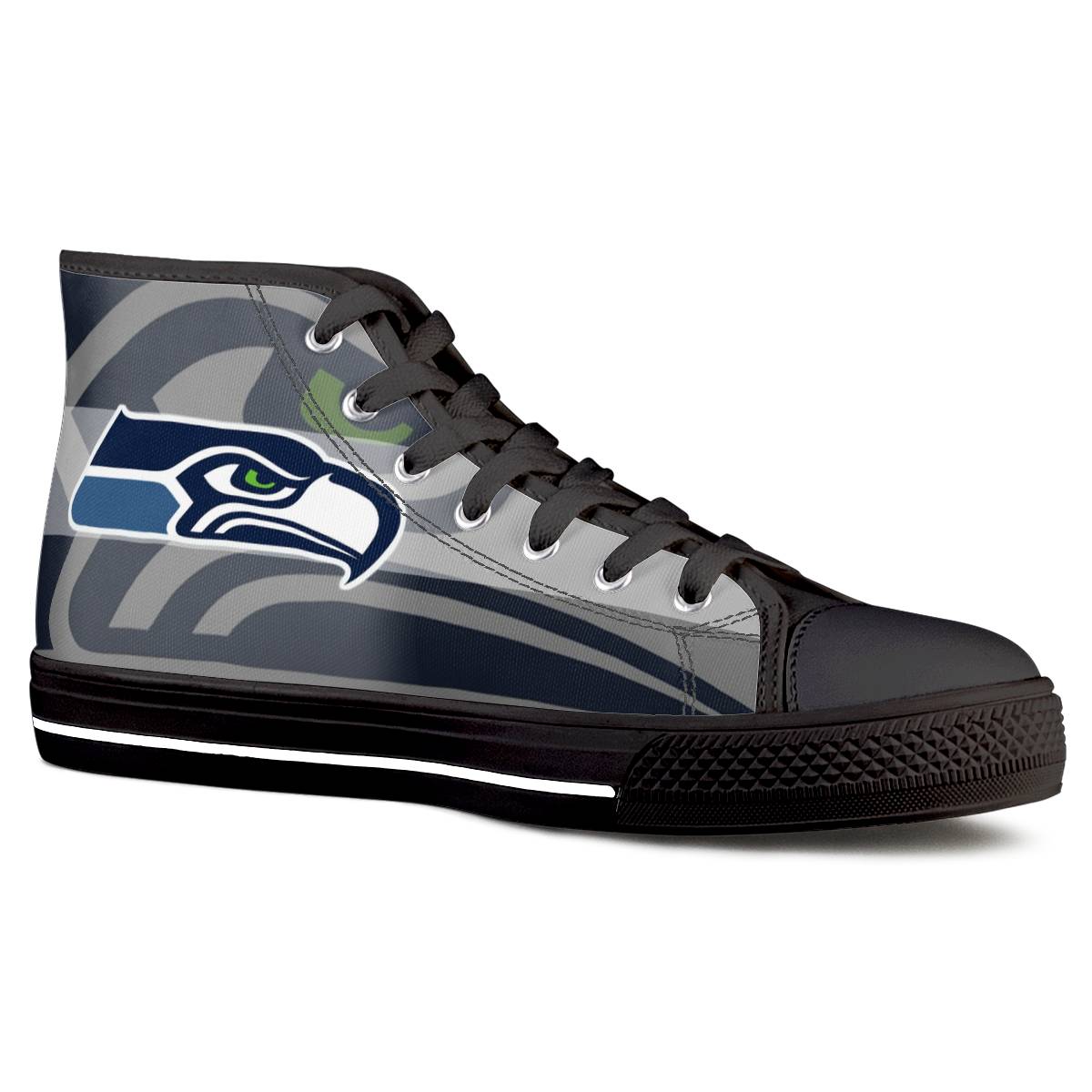 Men's Seattle Seahawks High Top Canvas Sneakers 003
